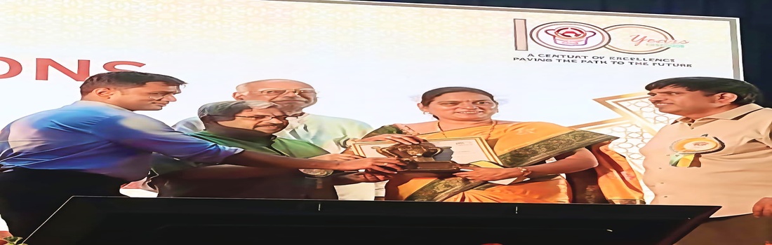 Principal Felicitated by AU VC